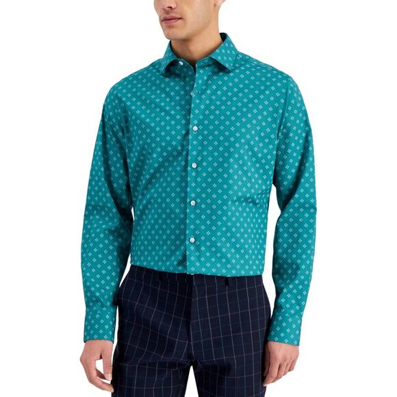 Bar III Mens Slim Fit Medallion Dress Shirt - Picture 1 of 1